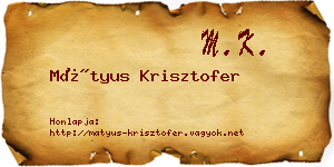 Mátyus Krisztofer névjegykártya