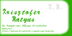 krisztofer matyus business card